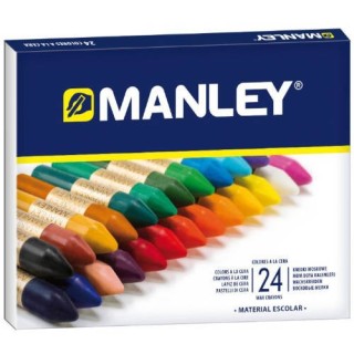 manley estuche de 24 unidades ceras blandas colores surtidos manley mnc00066