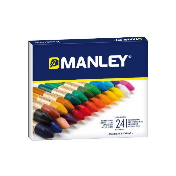 manley estuche de 24 unidades ceras blandas colores surtidos manley mnc00066