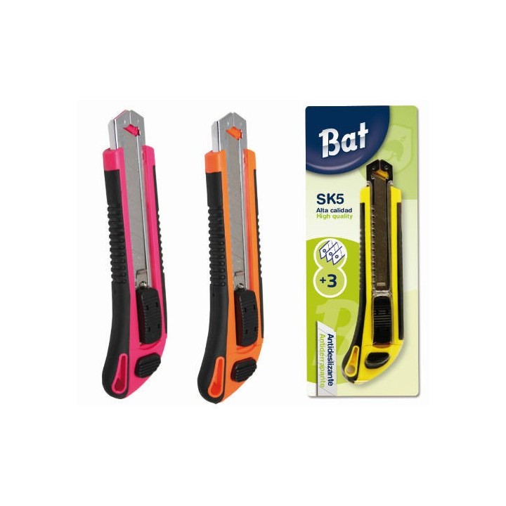 bismark cuter ergonomico antideslizante + 3 cuchillas alta calidad colores surtidos bismark 312209 (