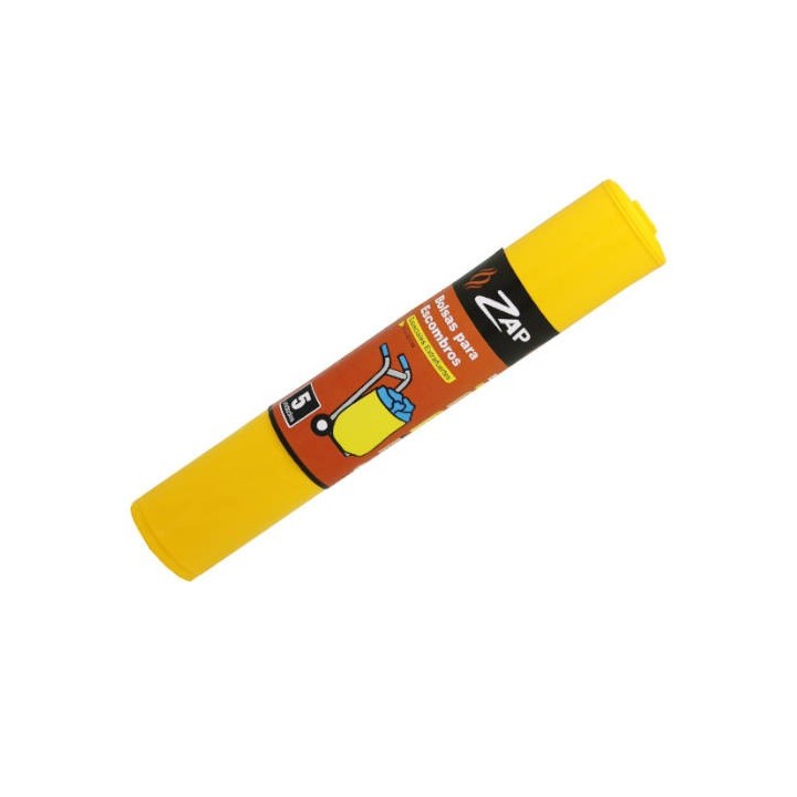 zap rollo 5 unidades bolsa basura amarillo especial escombros 50 litros zap 320392
