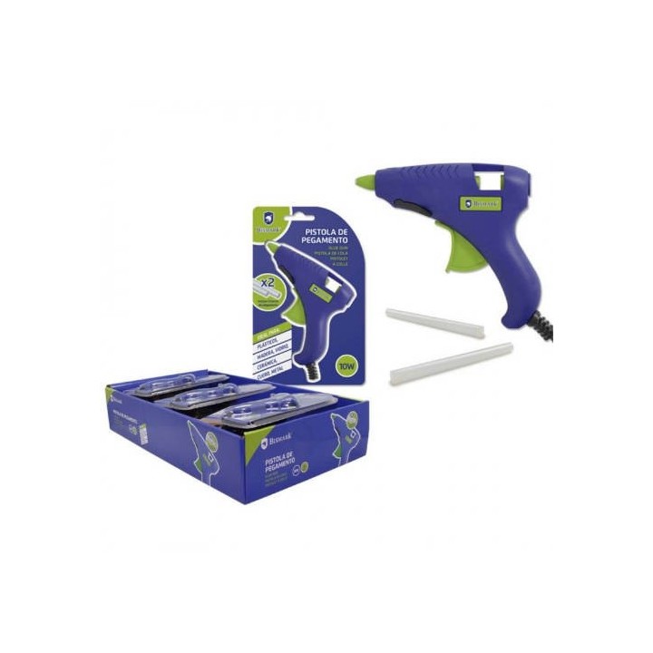bismark pistola pegamento silicona 10w + 2 recambios bismark 327107