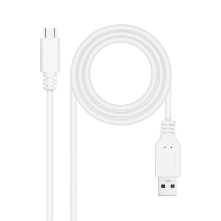 nanocable cable usb 2.0 3a usb-c-m/m 0.5m blanco