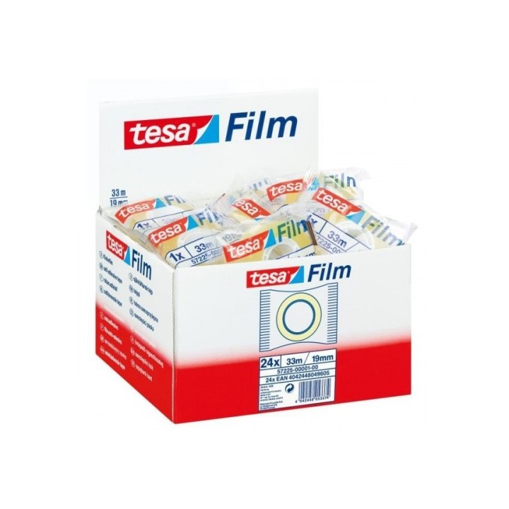 tesa cinta adhesiva standard 19mm.x33m.en bolsita transparente tesa 57225-00001-02  pack: 24 unidade