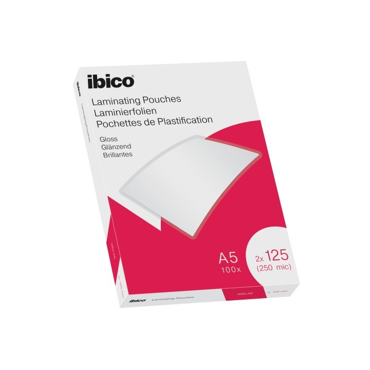 ibico caja 100 bolsas de plastificacion 154x216 a5 brillo 125 micras ibico 627315