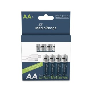 pilas recargables mediarange aa 1.5v 1400mah 4pack