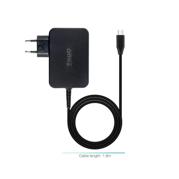 tooq cargador portatil gan usb-c pd 100w negro