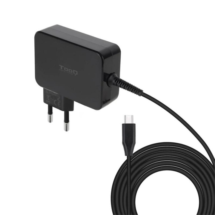 tooq cargador portatil gan usb-c pd 100w negro