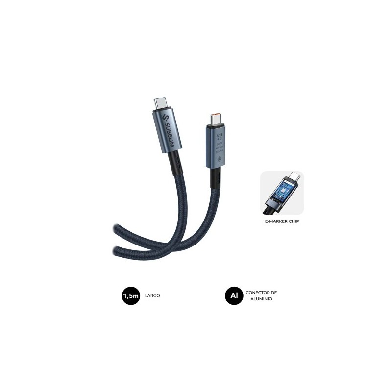 subblim subblim cable high 240w c-c usb4.0 8k 1,5m