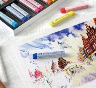 estuche 36 tizas pasteles blandos faber castell