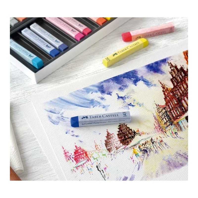estuche 36 tizas pasteles blandos faber castell