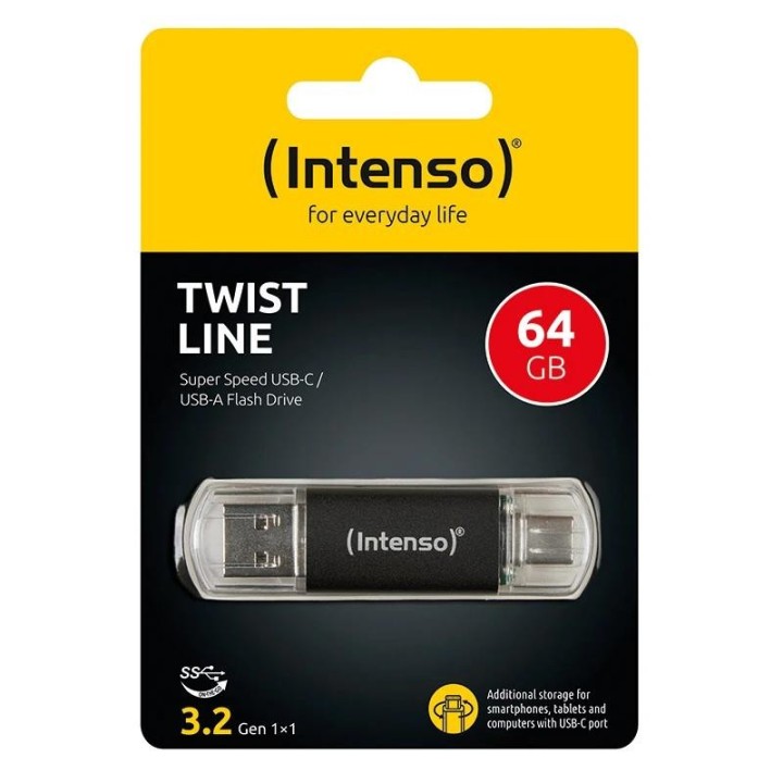 intenso twist line lapiz usb 3.2  a+c 256gb