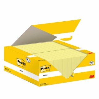 post-it pack 18+6 blocs 100 hojas notas adhesivas 38x51mm canary yellow caja carton 653-cy-vp24 post