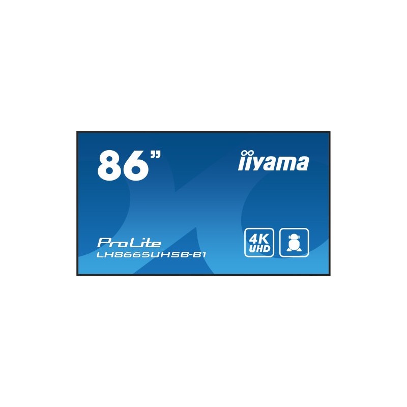 iiyama monitor iiyama 86 , uhd ips panel, haze 1%, 800cd/m, horiz y vert, signal failover, mm 2x 10w