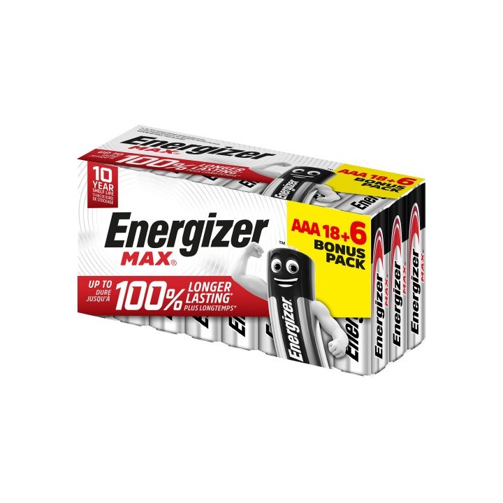 energizer caja 18+6 pilas alkalinas max tipo lr03 (aaa) energizer e303513204
