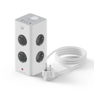 ewent ew3864 regleta 8 tomas shucko +2usb-a+2usb-c