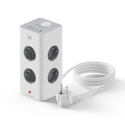 ewent ew3864 regleta 8 tomas shucko +2usb-a+2usb-c