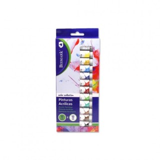 bismark bismark 327025 pintura acrilica 12 ml multi tubo
