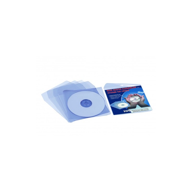 iberplas caja 100 fundas pvc cristal cd/dvd 125x125mm + solapa iberplas 479d100