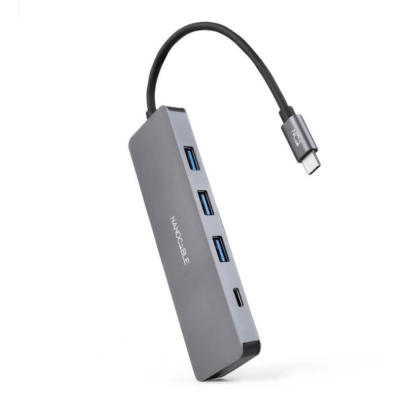 nanocable hub usb-c a 3xusb 3.0/h+1xusb-c/h