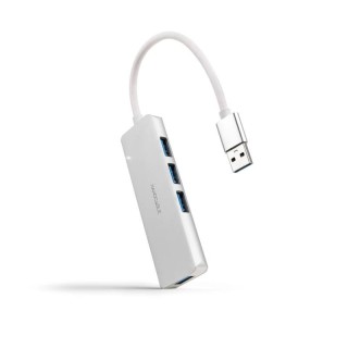 nanocable hub usb 3.0 4 x usb 3.0 10cm. gris
