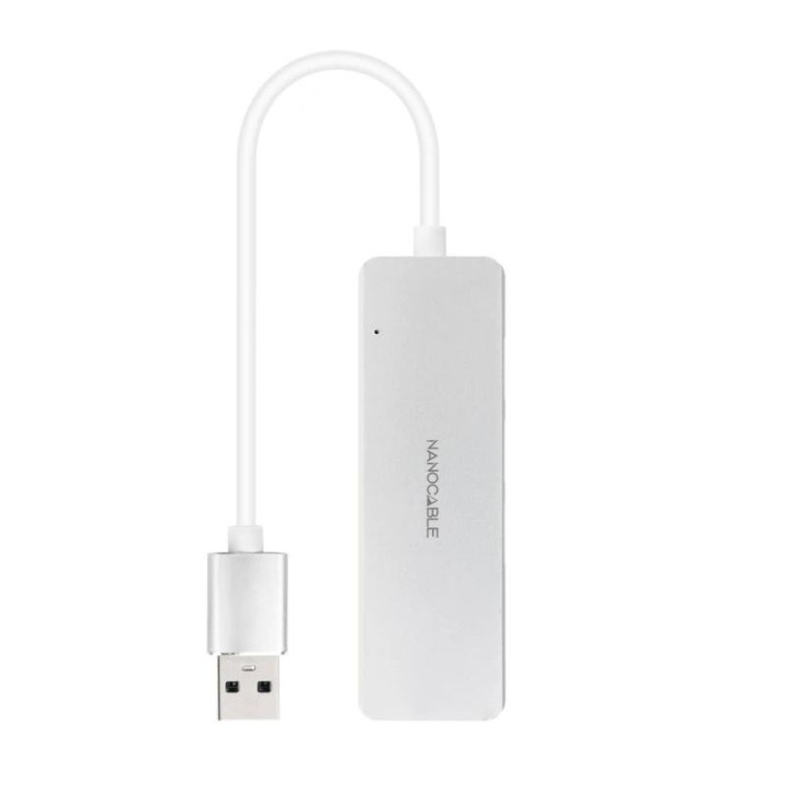 nanocable hub usb 3.0 4 x usb 3.0 10cm. gris