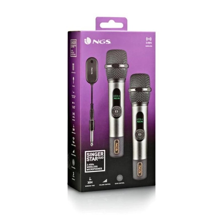 ngs microfonos inalambricos vocales pack 2