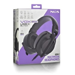 ngs auriculares cable usb-c control vol. negro