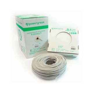 bobina de cable pepegreen cat6  305m rigido caja 2 24awg gris cat 6 utp rigido 305m red