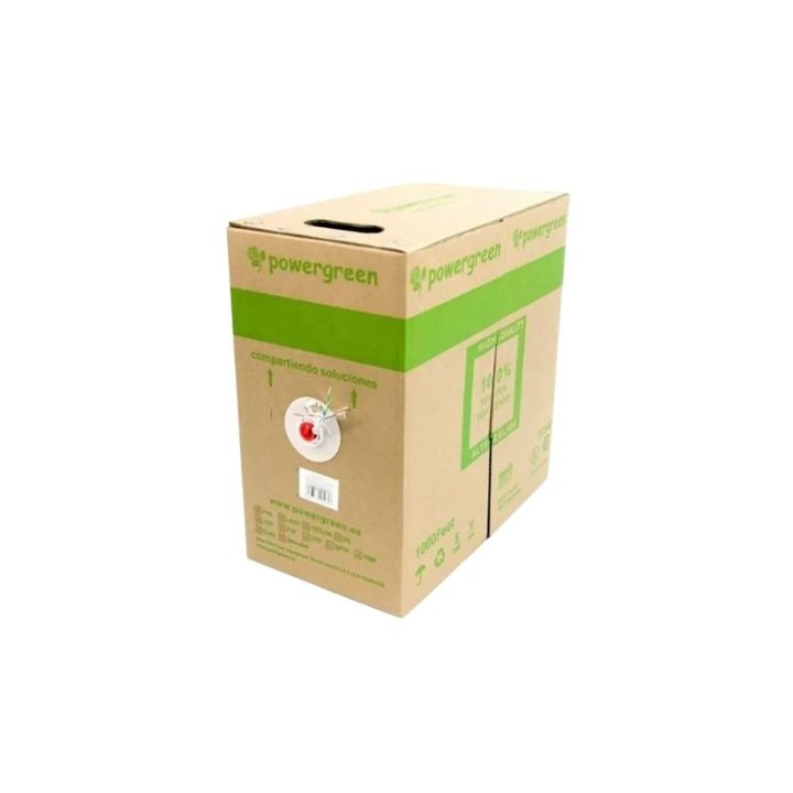 bobina de cable pepegreen cat6 utp 305m exterior 24awg gris cat 6 utp exterior 305m red