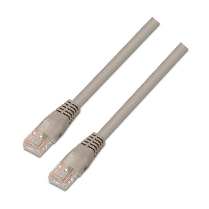 cable aisens de red latiguillo rj45 cat.5e utp awg24 gris 0.5m