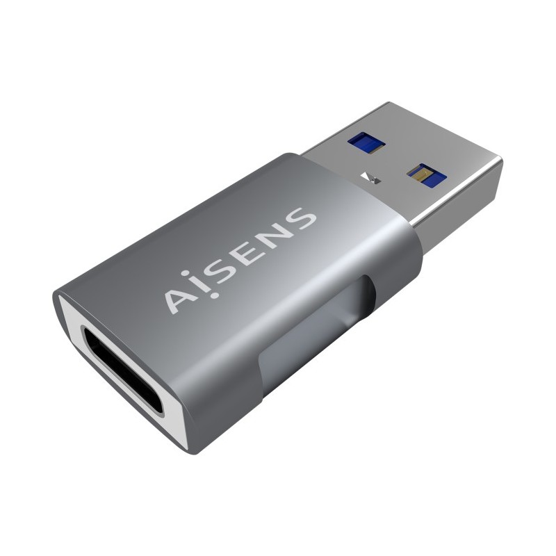 mini adaptador aisens usb 3.2 gen2 10g 3a usb-c/h-a/m gris