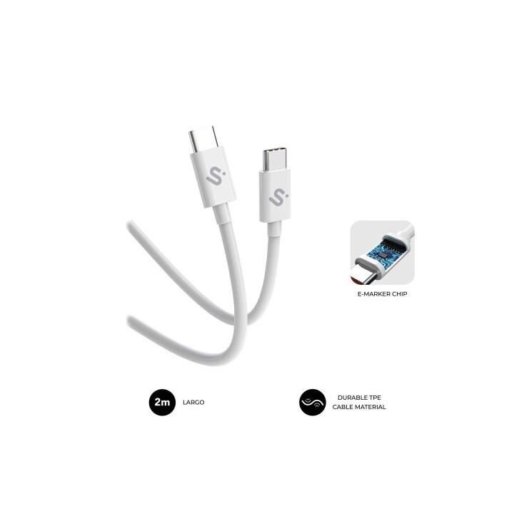 subblim subblim cable plus 100w c-c 2m white