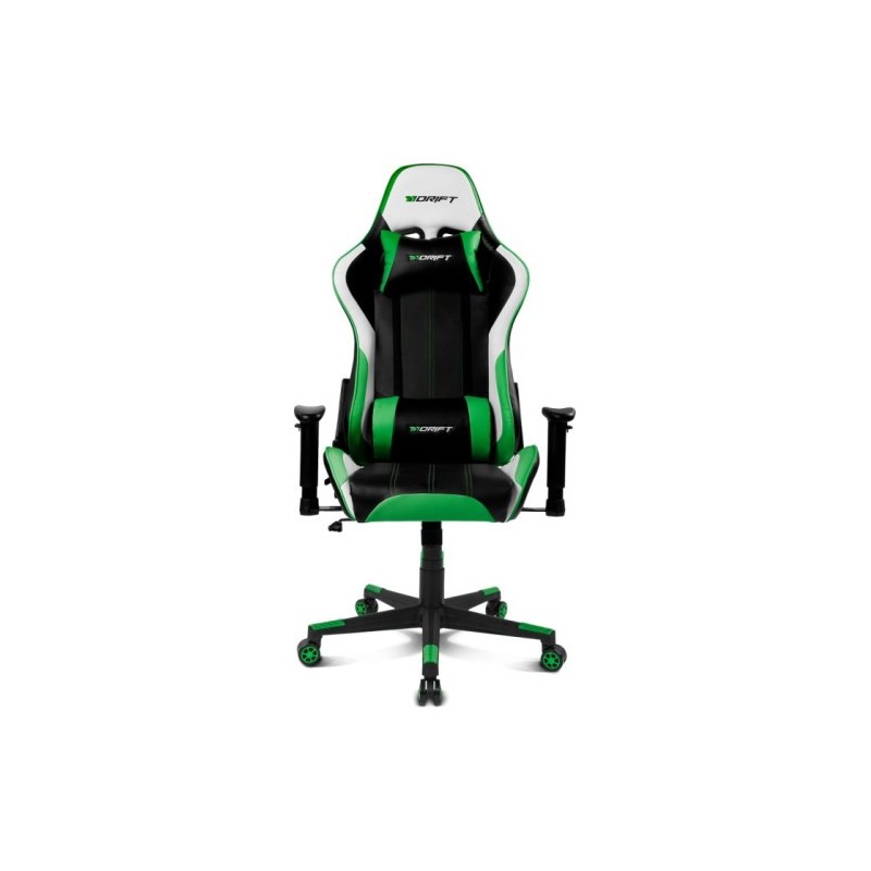 drift drift dr175 silla para videojuegos universal asiento acolchado negro, verde, blanco