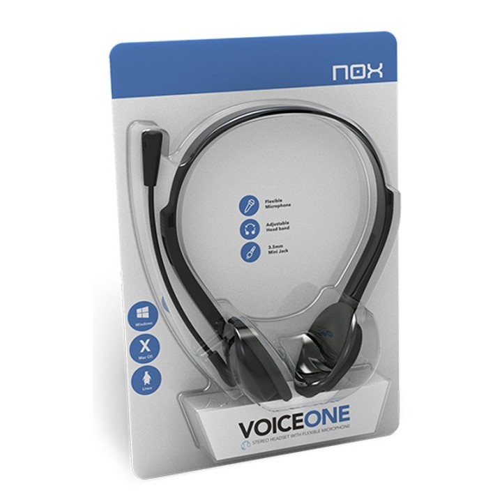 nox auricular stereo con micro flex.voice one