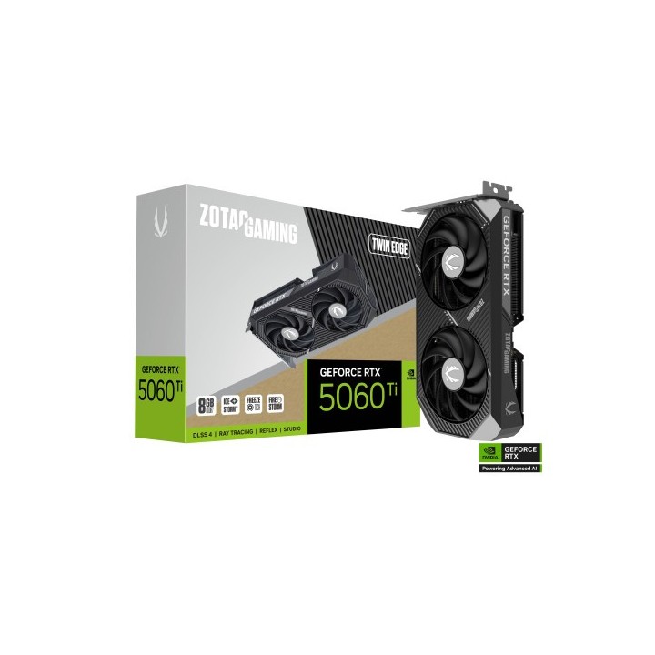zotac vga zotac rtx 5060 ti 8gb twin edge,nv,rtx5060ti,8gb,gddr7,128bit,1hdmi+3dp,2 ventiladores (zt