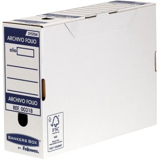 bankers box caja de archivo definitivo folio 100mm azul bankers box 0031802  pack: 10 unidades