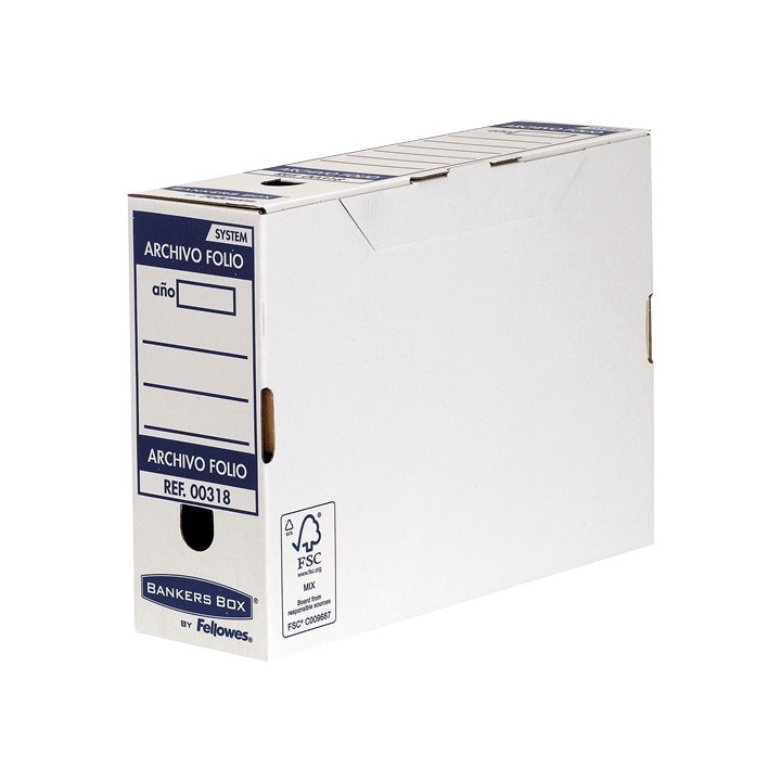 bankers box caja de archivo definitivo folio 100mm azul bankers box 0031802  pack: 10 unidades