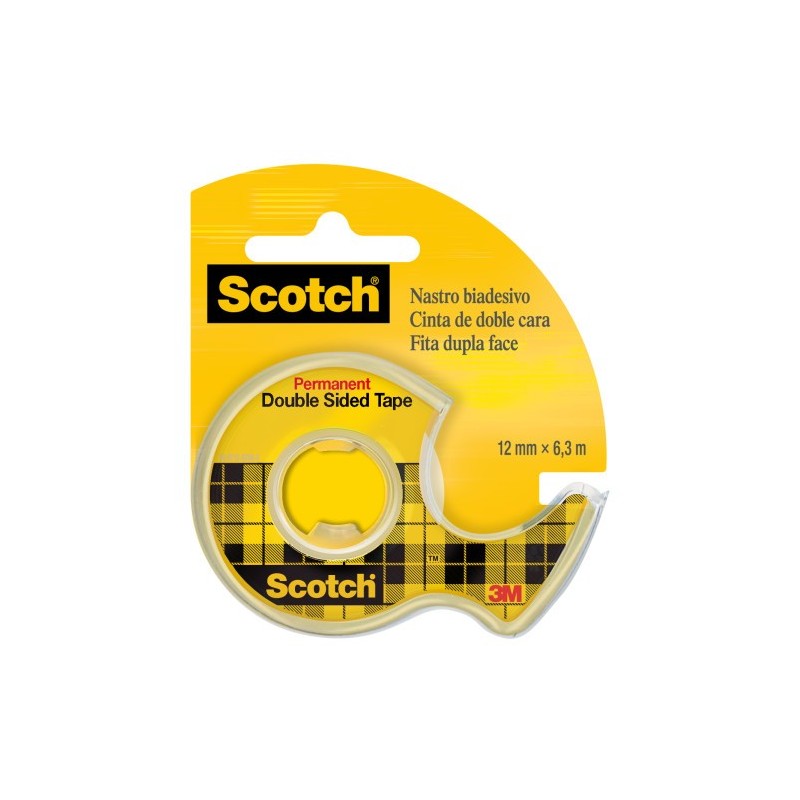 scotch rollo cinta adhesiva doble cara 12,7mm x 6,3m con dispensador 136d scoth 7100276528
