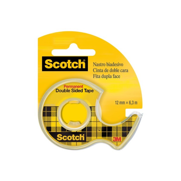 scotch rollo cinta adhesiva doble cara 12,7mm x 6,3m con dispensador 136d scoth 7100276528