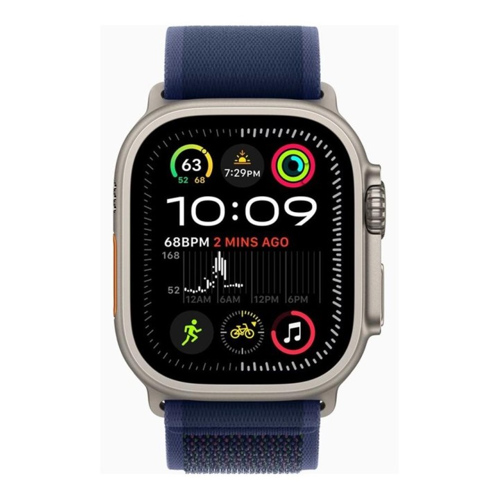 apple smartwatch apple watch ultra 2 gps + cell 49mm natural titanium case blue loop trail s - m