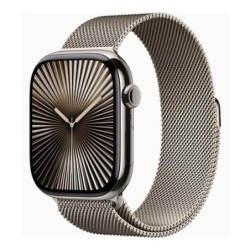 apple smartwatch apple watch series 10 gps + cell 46mm natural titanium milanese loop s - m