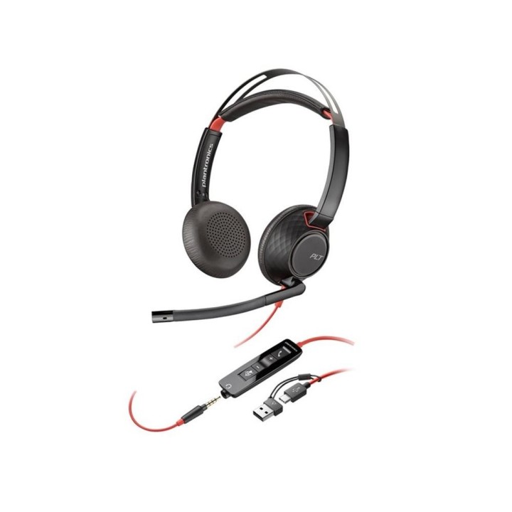 poly auriculares poly blackwire 5220 negro