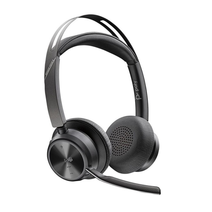 poly auriculares poly voyager focus 2 usb - c - c con certificacion microsoft teams + adaptador usb