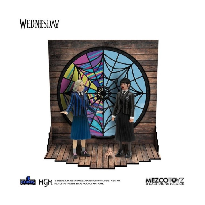 mezco toyz pack 2 figuras mezco toyz wednesday 5 points wednesday & enid