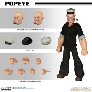 mezco toyz figura mezco toyz popeye one:12 collective re - run popeye 15.5cm