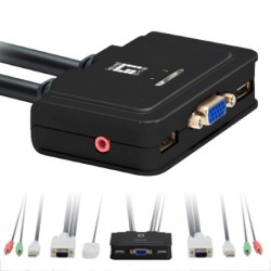 level one conmutador kvm leven one kvm - 0223 vga usb para 2 cpu