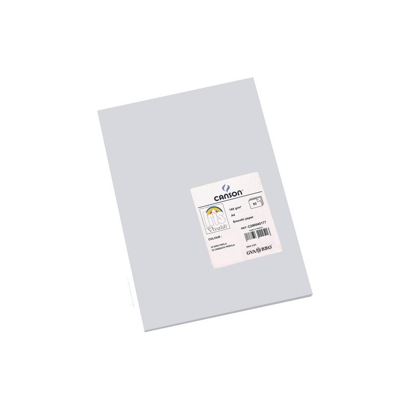 canson paquete 50 hojas cartulina iris a4 185g gris perla guarro canson c200040177