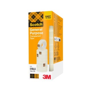 scotch pack 8 rollos cintas adhesivas transparente 19mm x 33m 508/1933 scoth 7100213205
