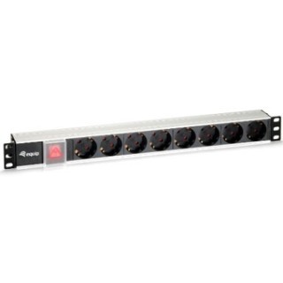 equip regleta alimentacion equip rack 19 pulgadas 1u 8 tomas 3500w cable 1.8m interruptor aluminio