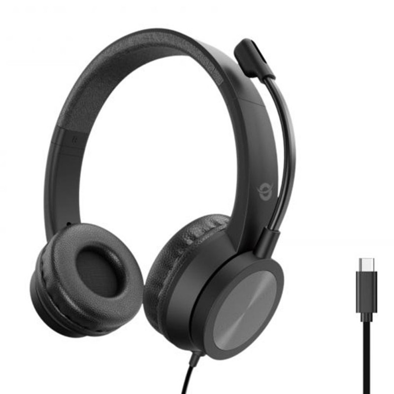conceptronic auriculares conceptronic polona05bc usb - c negro